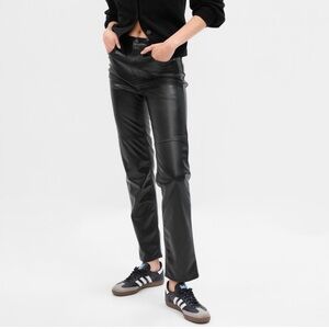 Gap Cheeky straight high rise vegan leather pants